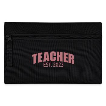 Enseignant Est. 2023 Diplôme d’enseignant Cadeau d’enseignant - Trousse - noir - Devant