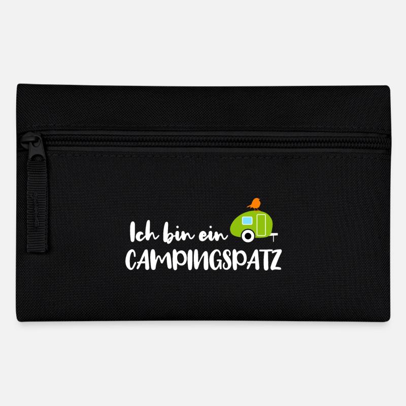 Camping Spatz Fan Camper Wohnwagen Caravan Urlaub - Federtasche - Schwarz