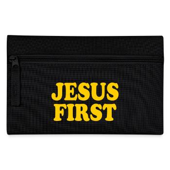 Jesus first - Federtasche - Schwarz - Vorne