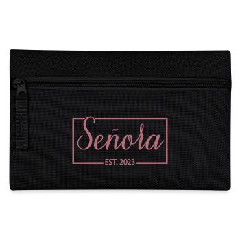 Señora Est. 2023 Verlobungsbraut wird Hochzeit - Federtasche - Schwarz - Vorne