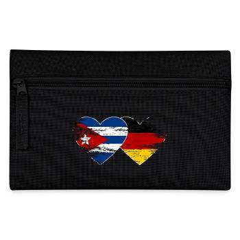 Cuba Germany flag used heart - Pencil Case - black - Front