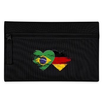 Brazil Germany flag used heart - Pencil Case - black - Front