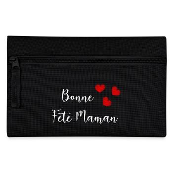 FÊTE DES MÈRES. BONNE FÊTE MAMAN. MAMAN. JE T'AIME - Trousse - noir - Devant