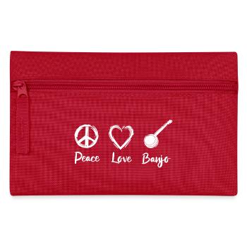Peace Love Banjo - Pencil Case - red - Front