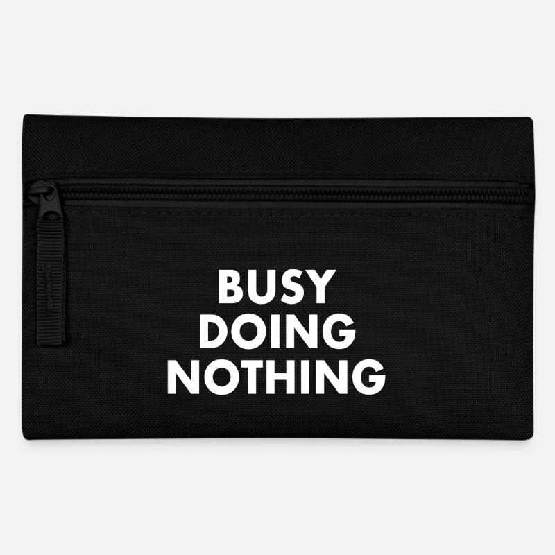 busy doing nothing - Federtasche - Schwarz