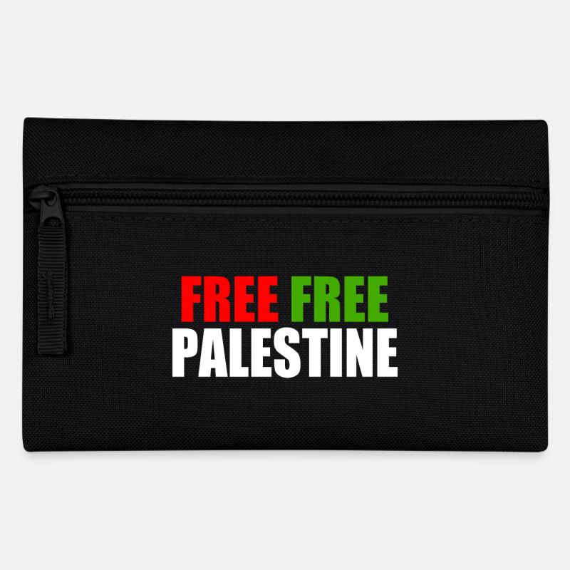 Free Free palestine - Federtasche - Schwarz