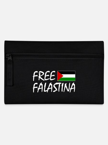 Free palestine - Federtasche - Schwarz