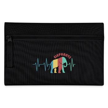 puls bunter elefant Tiere Rüssel retro Farben icon - Federtasche - Schwarz - Vorne