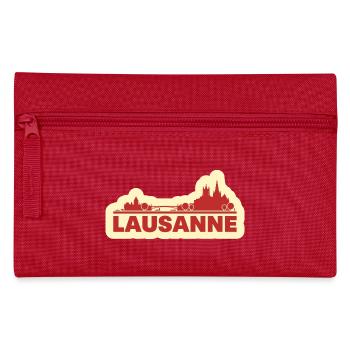 Lausanne Skyline Retro - Federtasche - Rot - Vorne