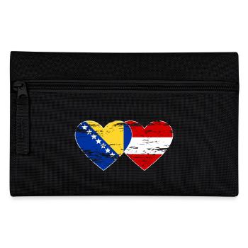 Bosnia Austria Flag Heart used - Pencil Case - black - Front