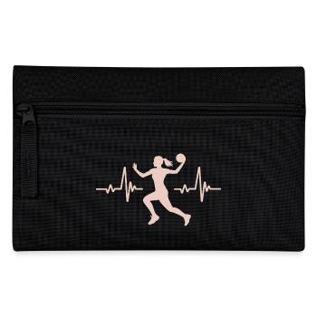 Herzschlag eines Handballspielers, Handball - Federtasche - Schwarz - Vorne