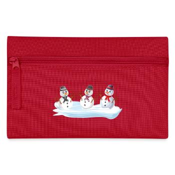 Snowmen - Schneemann Weihnachtstrupp - Federtasche - Rot - Vorne