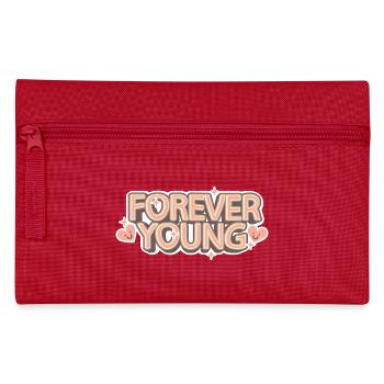 Forever Young – Verspielte Retro-Schrift - Federtasche - Rot - Vorne