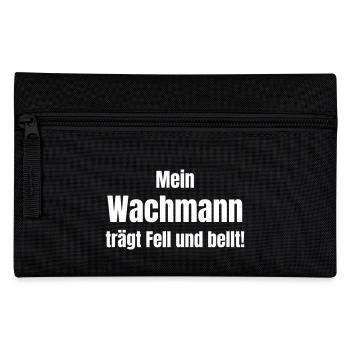 Wachmann trägt Fell und bellt - Federtasche - Schwarz - Vorne