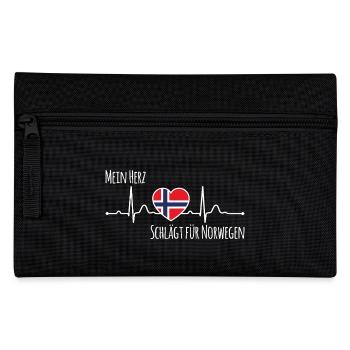 Mein Herz schlägt für Norwegen Skandinavien - Federtasche - Schwarz - Vorne