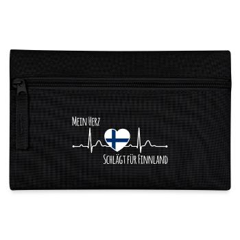 My heart beats for Finland Scandinavia - Pencil Case - black - Front