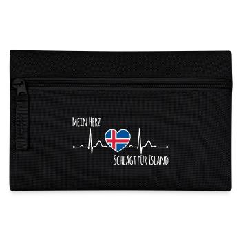 Mon cœur bat pour l’Islande la Scandinavie - Trousse - noir - Devant