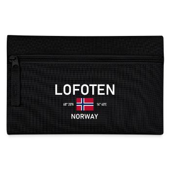 Lofoten - Norway - Coordinates - Flag - Pencil Case - black - Front