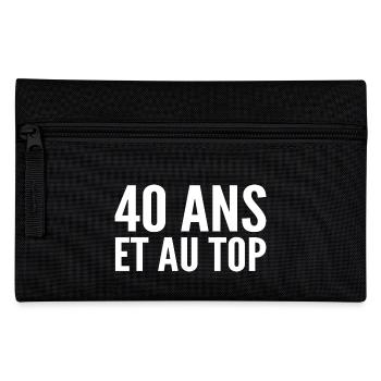 40 Jahre alt und an der Spitze - Federtasche - Schwarz - Vorne