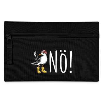 Möwe sagt NÖ - Nordsee - Geschenk - Federtasche - Schwarz - Vorne