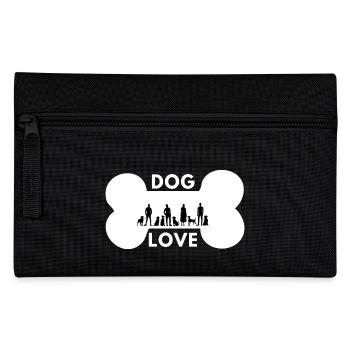 Hunde lieben Menschen (schwarzer Hintergrund) - Federtasche - Schwarz - Vorne