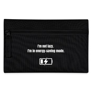 I'm Not Lazy – I'm in Energy-Saving Mode - Pencil Case - black - Front