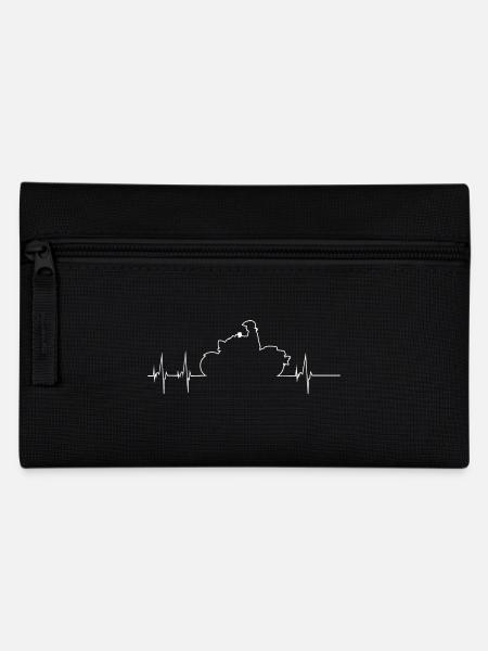 Herzschlag Motorrad - Federtasche - Schwarz