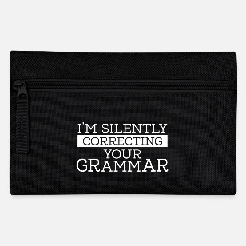 I´m silently correcting your grammar - Federtasche - Schwarz