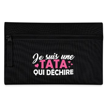 Tshirt pour Tante - Je suis une Tata qui déchire - Trousse - noir - Devant
