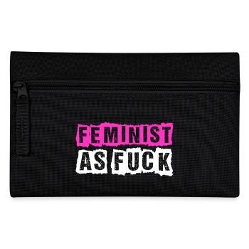 Feminist T-Shirt Geschenk Idee Geburtstag Lustig - Federtasche - Schwarz - Vorne