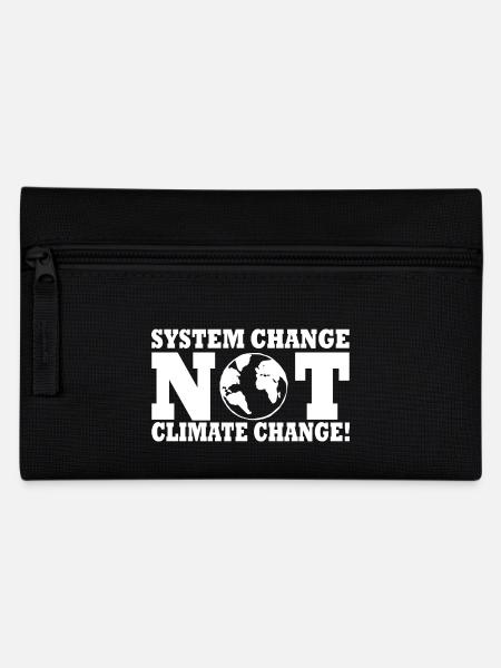 system change not climate change - Federtasche - Schwarz