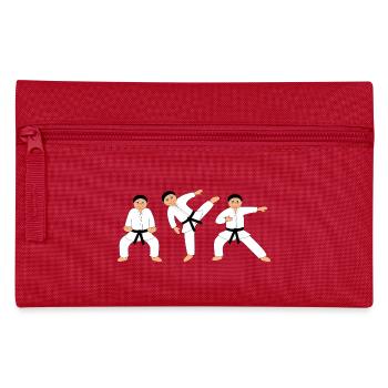 Combattants de karaté – Motif drôle d’arts martiaux - Trousse - rouge - Devant