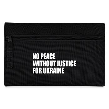 No peace without justice for ukraine - Federtasche - Schwarz - Vorne