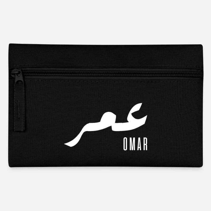 Omar Arabic name - Pencil Case - black