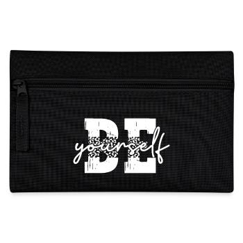 Be Yourself Leopard Print Style Motivation Vintage - Pencil Case - black - Front