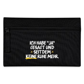 Lustiger humorvoller Ehespruch für Ehepaare - Federtasche - Schwarz - Vorne