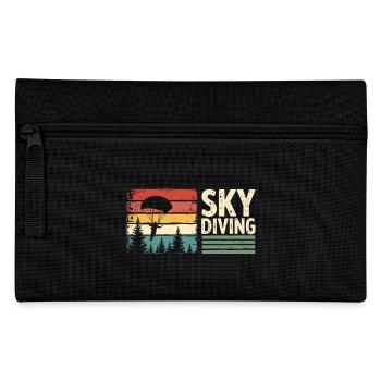 Skydiving Vintage Retro Sunset - Pencil Case - black - Front