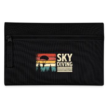 Skydiving Vintage Retro Sunset - Pencil Case - black - Front