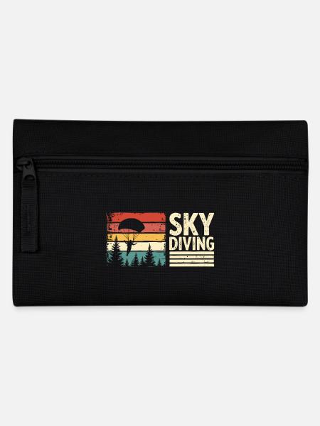 Skydiving Vintage Retro Sonnenuntergang - Federtasche - Schwarz
