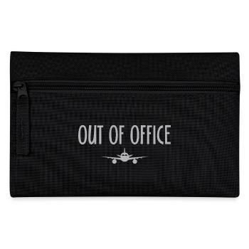 Out Of Office Airplane Holiday Sayings Saying - Pencil Case - black - Front