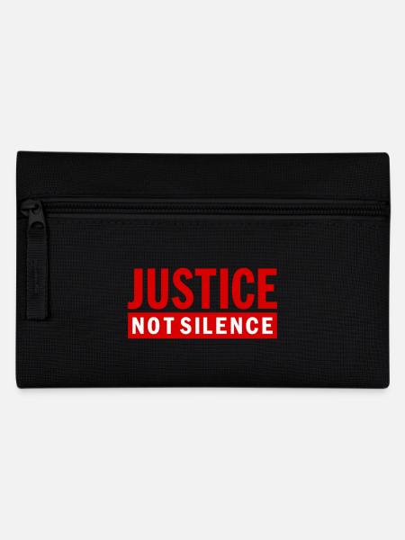 Justice Not Silence Gerechtigkeit Statement - Federtasche - Schwarz