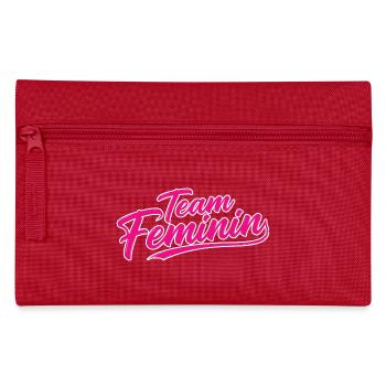 Team Feminin – Pink Girl Power Statement Design - Federtasche - Rot - Vorne