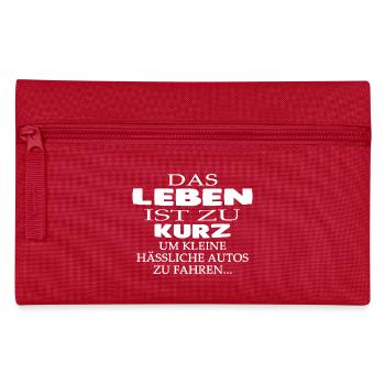 Leben zu kurz - Federtasche - Rot - Vorne