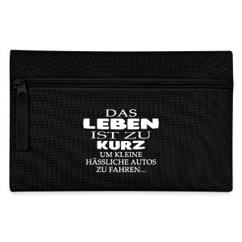 Leben zu kurz - Federtasche - Schwarz - Vorne
