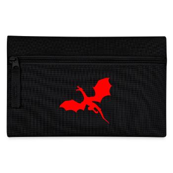 Red dragon motif - Pencil Case - black - Front