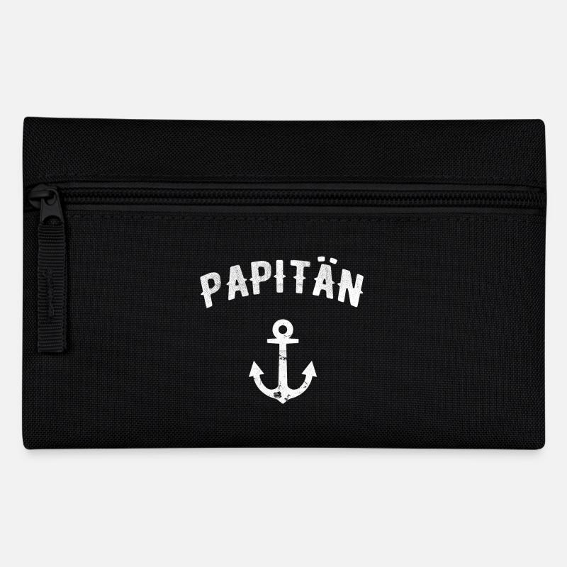 Papitän Vatertags Geschenk Idee Geburt - Federtasche - Schwarz