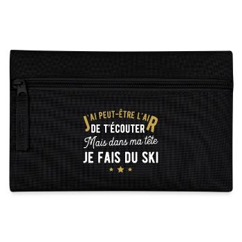 Je fais du ski humour - Trousse - noir - Devant