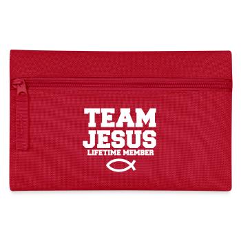 Team Jesus mit Fisch Symbol christliches Geschenk - Federtasche - Rot - Vorne