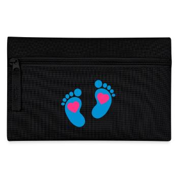 Baby - Fußabdruck - Herz - Federtasche - Schwarz - Vorne