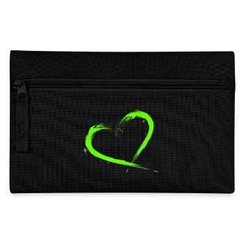 Heart Design Brush Green Light Green - Pencil Case - black - Front